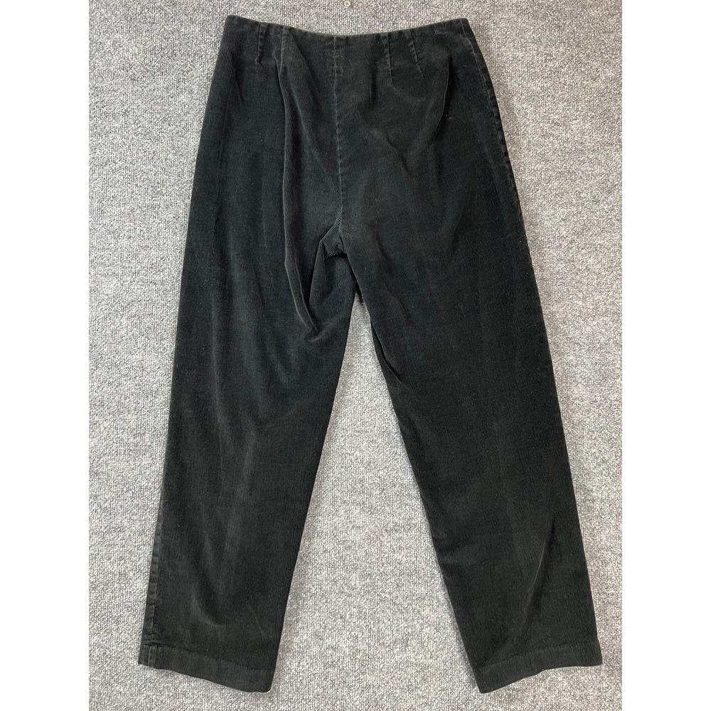 LL Bean Corduroy Pants Black Vintage Side Zip Straight Leg Pants Womens 12 Reg - Picture 4 of 6